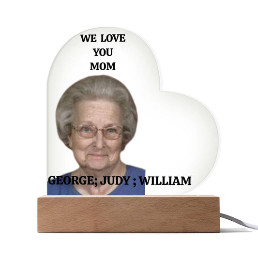 Acrylic Heart Plaque Mom's old Photo