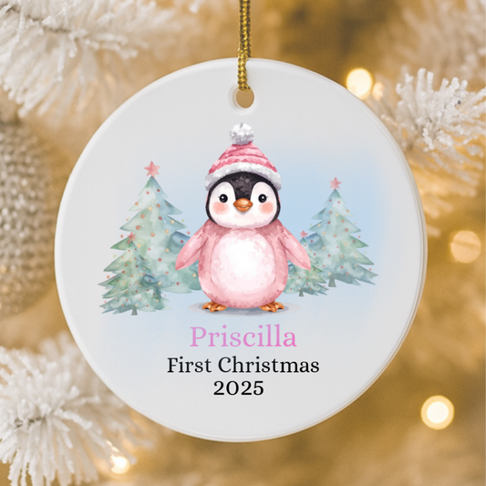 Personalized Pink Penguin