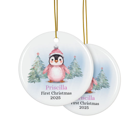 Personalized Pink Penguin