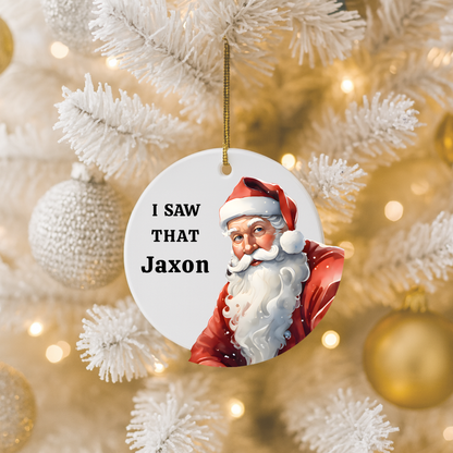 Santa Cam Child's Name  Ornament