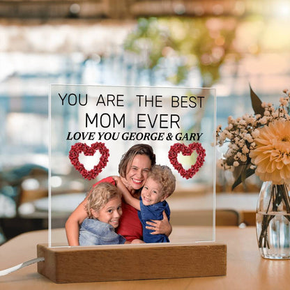 Acrylic Square Plaque  with heart & picture