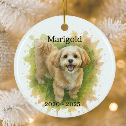 Watercolor Pet Portrait Ornament