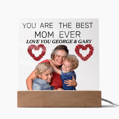 Acrylic Square Plaque  with heart & picture
