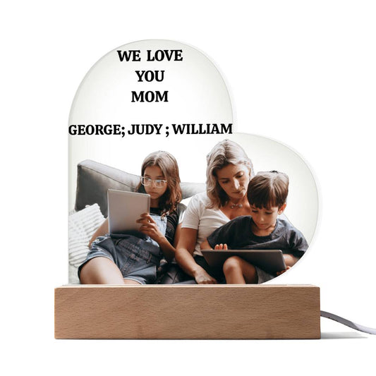 Acrylic Heart Plaque Love youMom