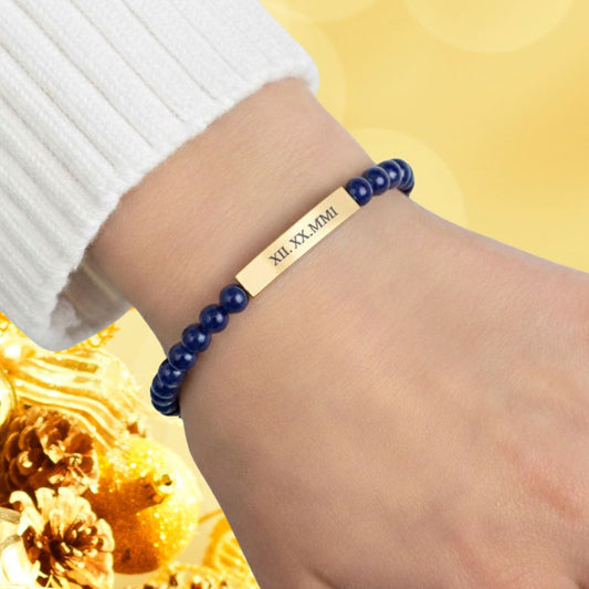 Personalized Sodalite Bead Bracelet
