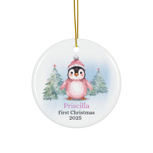 Personalized Pink Penguin