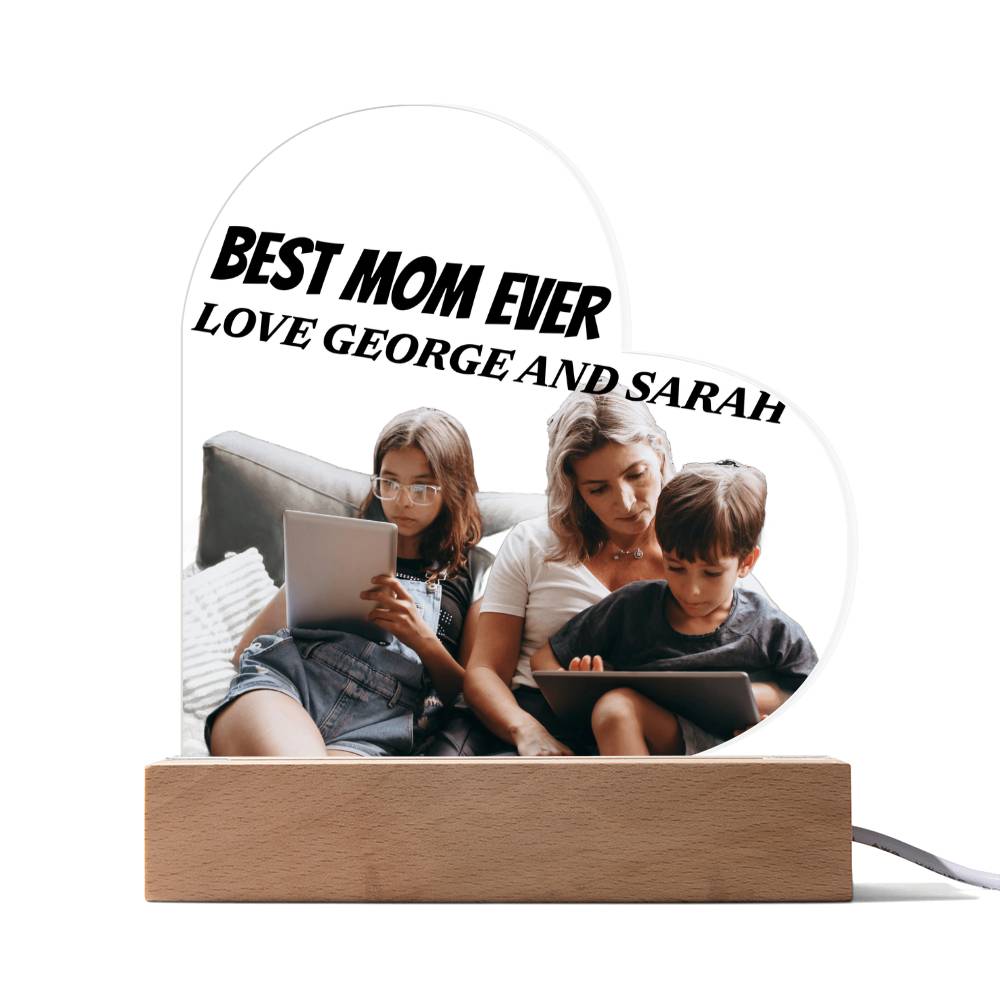 BEST MOM ACRYLIC HEART