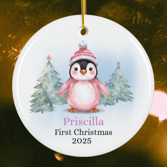 Personalized Pink Penguin