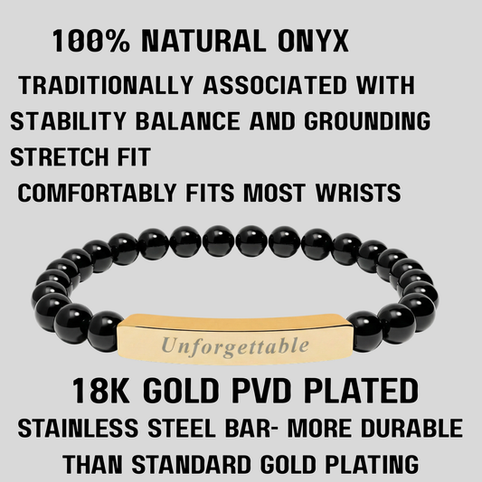 Personalized Onyx/Gold  Bracelet