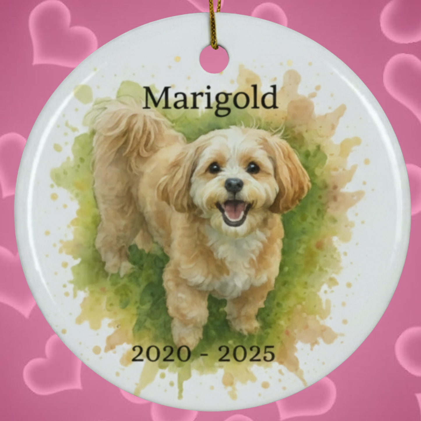 Watercolor Pet Portrait Ornament