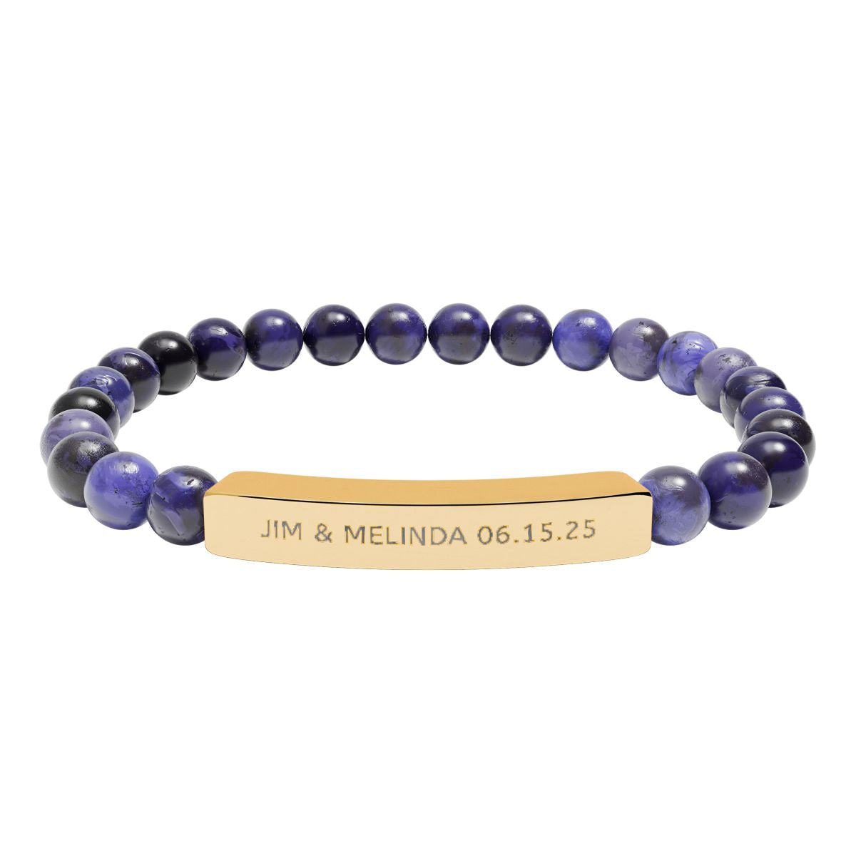 Personalized Sodalite Bead Bracelet