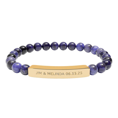 Personalized Sodalite Bead Bracelet