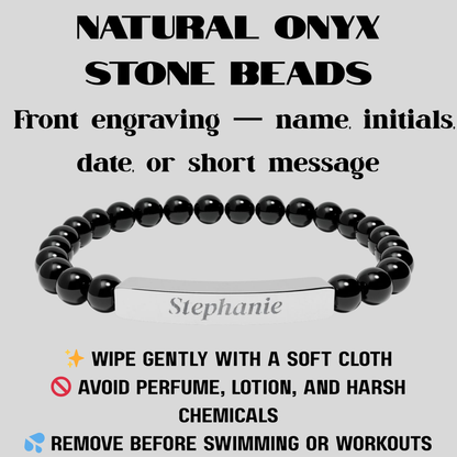 Personalized Onyx Bracelet