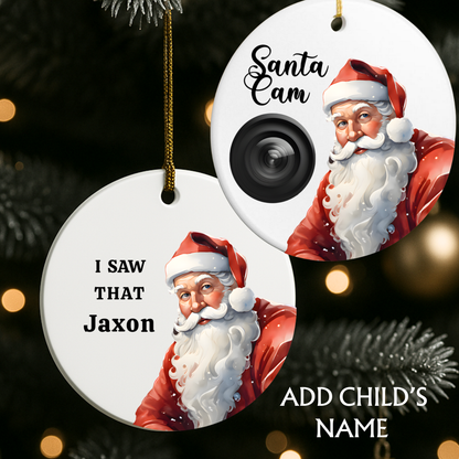 Santa Cam Child's Name  Ornament