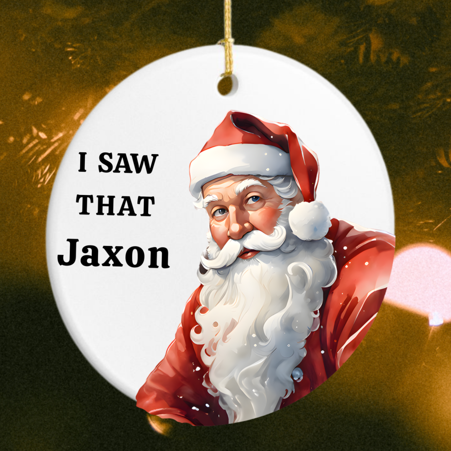 Santa Cam Child's Name  Ornament